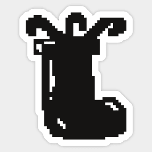 Black Christmas candy socks pixel art Sticker